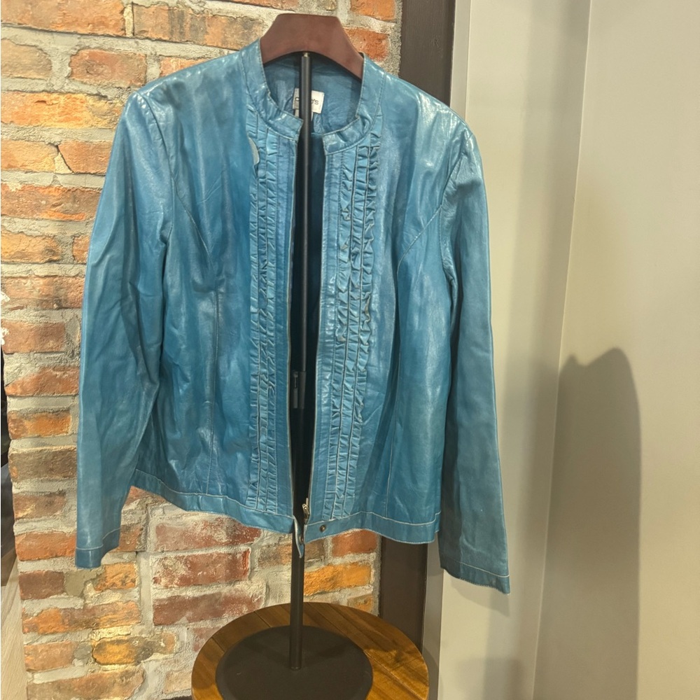 Chico's Teal Leather Jacket